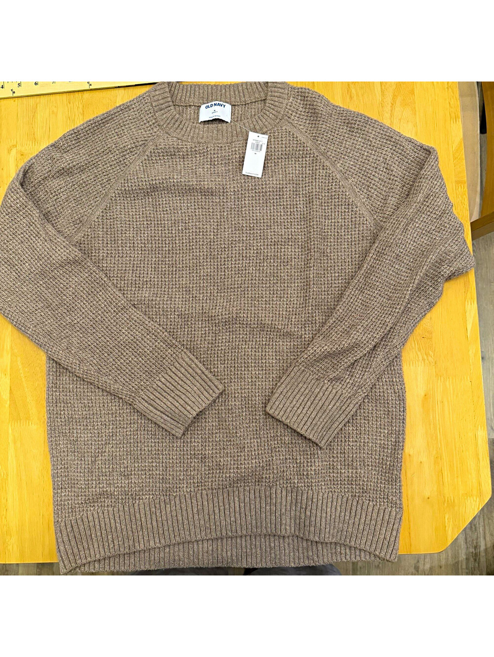 NWT Old Navy Soft Knit Sweater Women’s Medium Brown Taupe Textured Ribbed Cozy